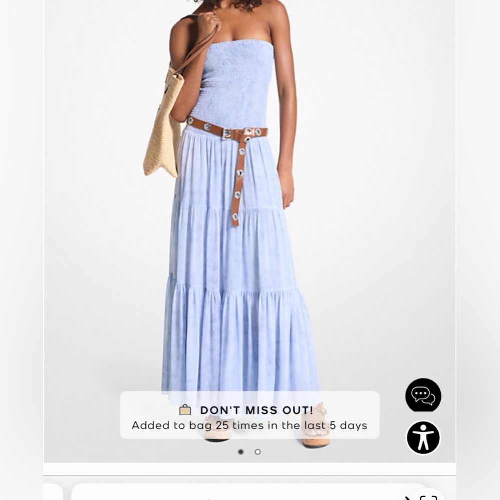 Michael Kors Light Blue Strapless Dress